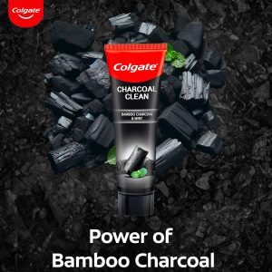 Colgate Bamboo Charcoal & Mint 100g toothpaste for deep cleaning, fresh breath, and oral care